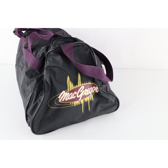 Vintage 90s MacGregor Spell Out Handled Duffle Gym Bag Carry On Weekender Purple - Picture 7 of 9